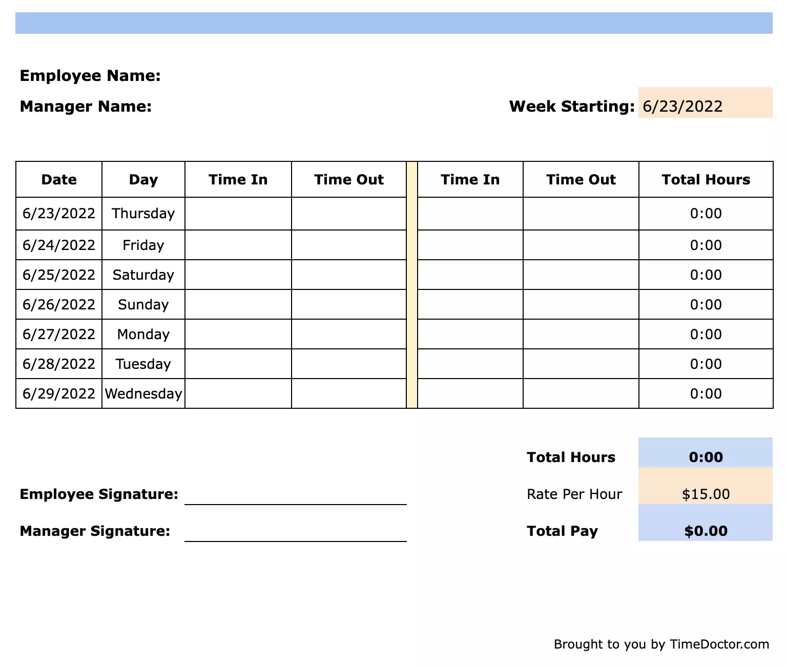 40 Free Timesheet Templates In Excel Templatelab 40 Free Timesheet Templates In Excel Templatelab