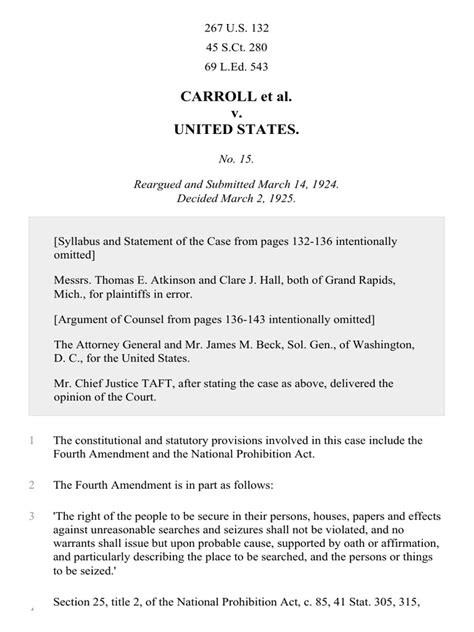 Carroll V.s. United States