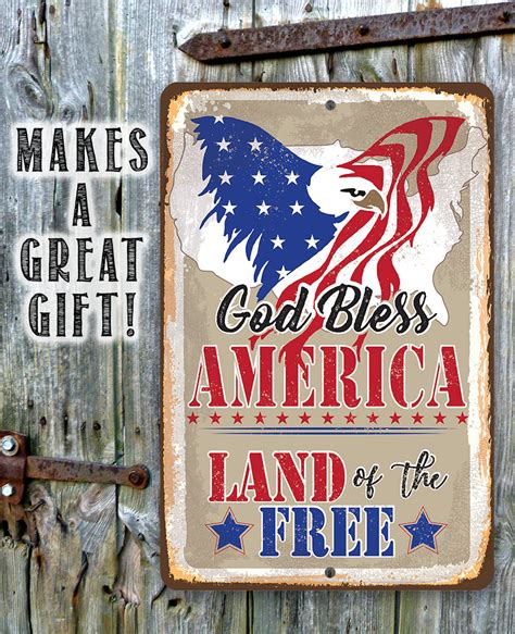 God Bless America Land Of The Free Metal Sign Lone Star Art God Bless America Land Of The Free Metal Sign Lone Star Art