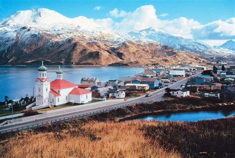 Hilltop View Of Unalaska In January In Alaska Image Free Stock Photo Hilltop View Of Unalaska In January In Alaska Image Free Stock Photo