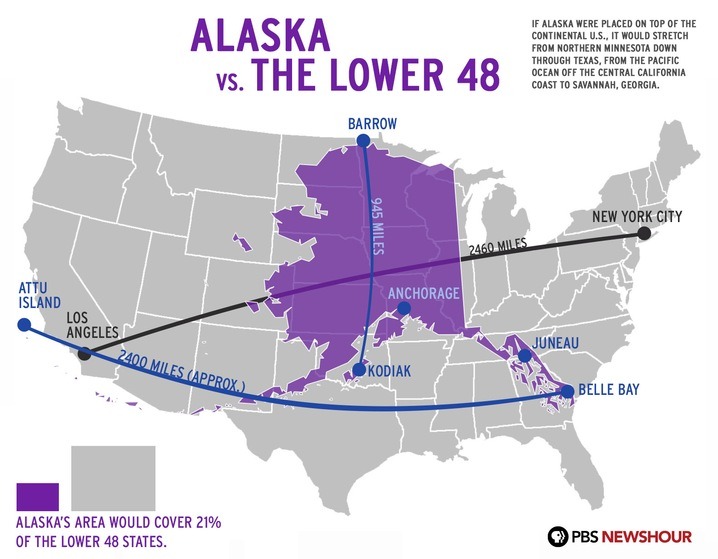 How Big Is Alaska Compared To The Continental United States