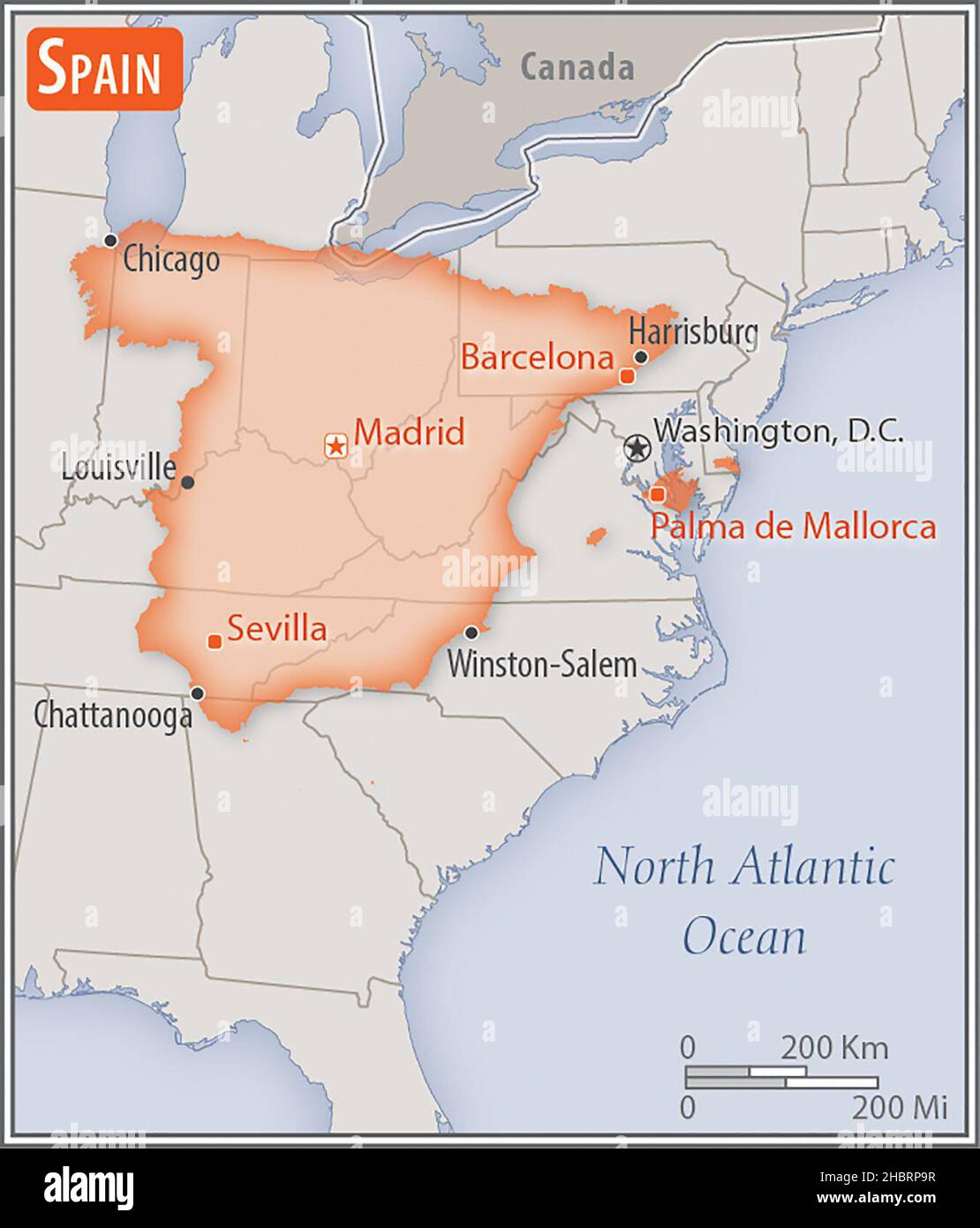 Map Of Spain In Comparison To The Size Of The United States Ca 17 Map Of Spain In Comparison To The Size Of The United States Ca 17