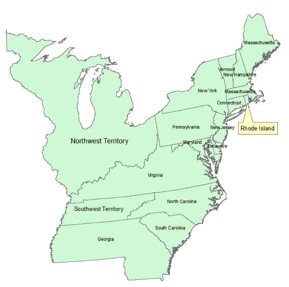 Map Of The United States In 1790