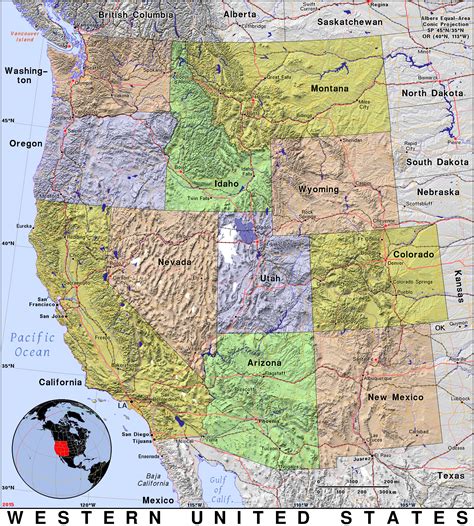 Map Of The West United States