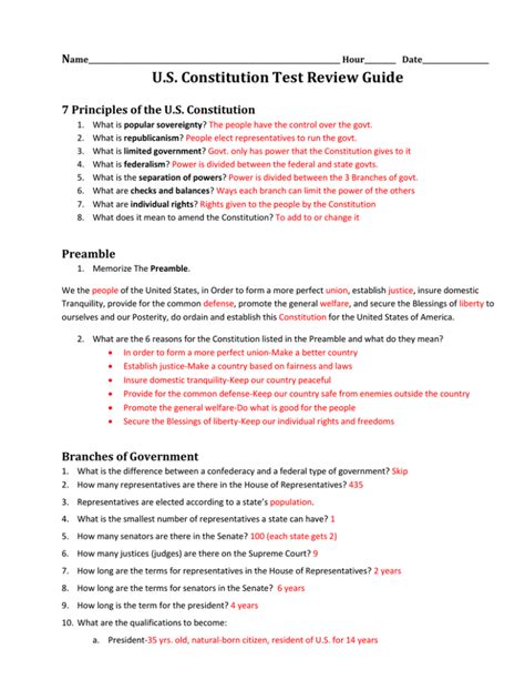 Our Federal And State Constitution Answer Key Our Federal And State Constitution Answer Key