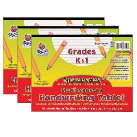 Pacon Multi Sensory Raised Ruled Tablet 5 8 X 5 16 X 5 16 Ruled Long 10 1 2 X 8 40 Sheets Pacon Creative Products Pacon Multi Sensory Raised Ruled Tablet 5 8 X 5 16 X 5 16 Ruled Long 10 1 2 X 8 40 Sheets Pacon Creative Products