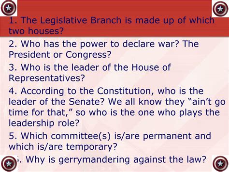 Ppt 1 The Legislative Branch Is Made Up Of Which Two Houses 2 Who Ppt 1 The Legislative Branch Is Made Up Of Which Two Houses 2 Who
