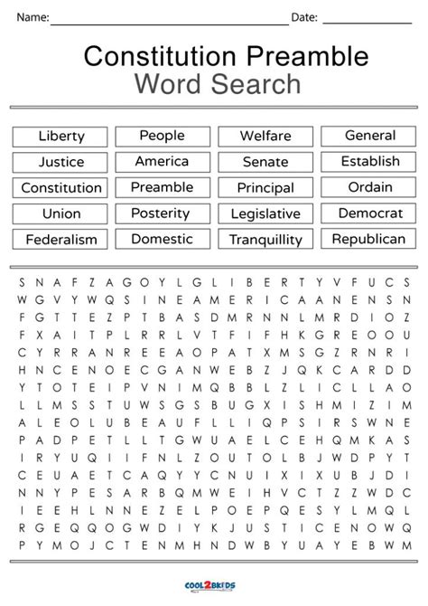 Printable Constitution Word Search Cool2bkids Printable Constitution Word Search Cool2bkids