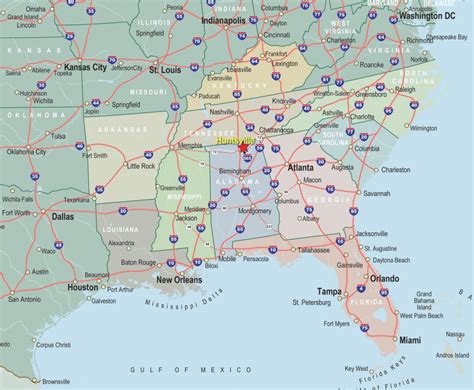 Printable Map Of Southeastern United States