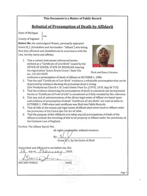 Public Notice Of Life Rebuttal Of Death For The United States Public Notice Of Life Rebuttal Of Death For The United States