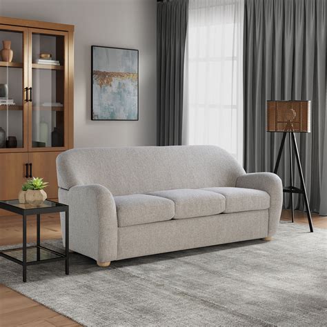 Studio Living Genifer Modern Sofa Pebble Gray Boucle Fabric Walmart Com Studio Living Genifer Modern Sofa Pebble Gray Boucle Fabric Walmart Com