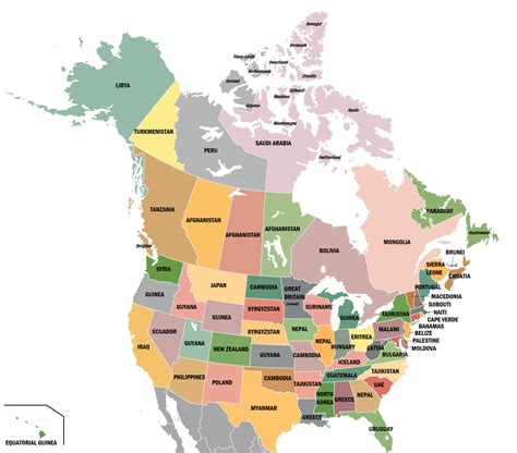 The United States And Canada Map