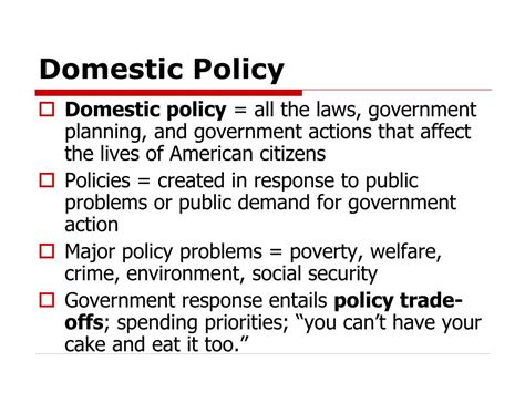 United States Domestic Policy