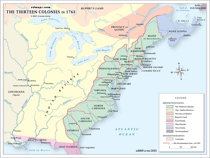United States Map 1763