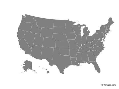 United States Map Gray