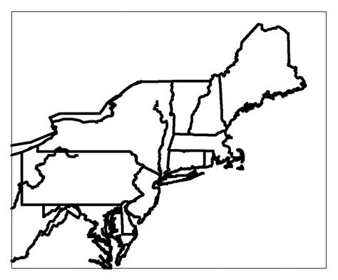 United States Northeast Region Blank Map United States Northeast Region Blank Map