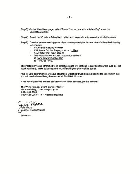 United States Postal Service Verification Of Employment