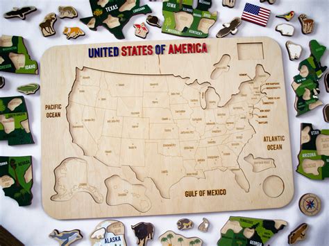 United States Wooden Puzzle
