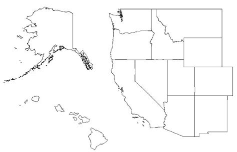 West Coast Of The United States Outline