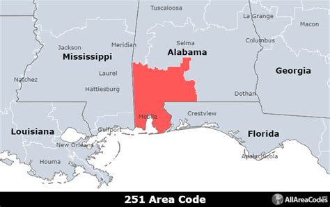 What Area Code Is 251 In The United States