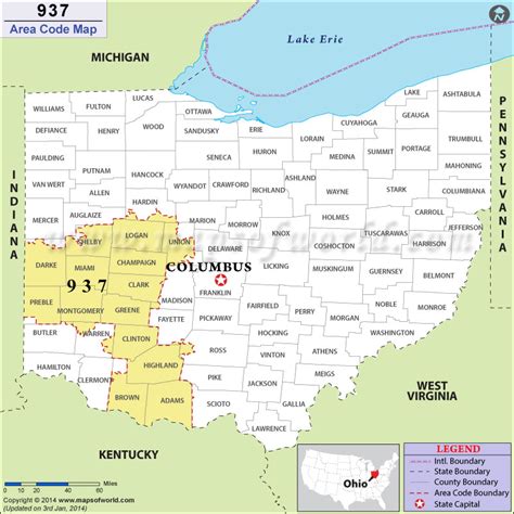 Where Is Area Code 937 Located In The United States